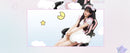 Dowinx Gaming Chair Cute with Cat Ears and Massage Lumbar Support, Ergonomic Computer Chair for Girl with Footrest and Headrest