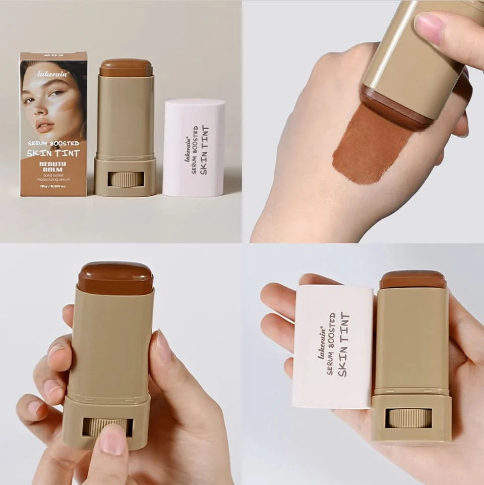 Stick Foundation Balm Serum Boosted Skin Tint Foundation Stick Smooth Plumper Hight Coverage Travel Bronze Foundation Stick Make - M & M Global
