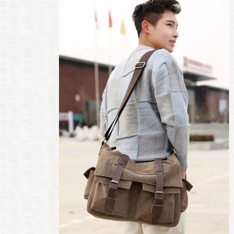 Men's Vintage Canvas Bag Men Casual Crossbody Bag For Men Messenger Bag Man Travel Shoulder Bags Bolsa Masculina High Quality - M & M Global