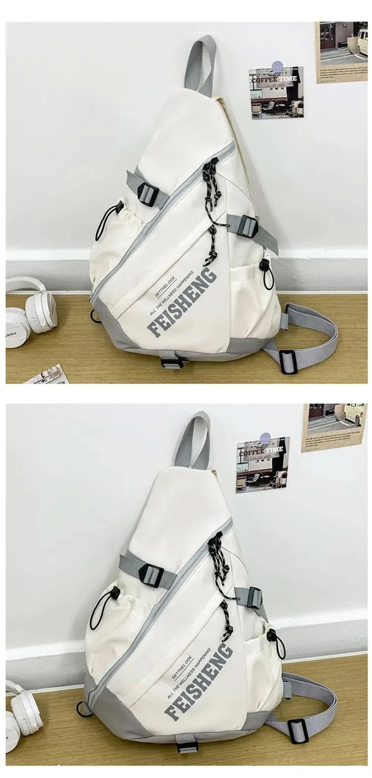 Techwear Style Outdoor Motorcycle Sport Single Shoulder Backpack Unisex Hip Hop Multifunction Chest Bag Tactical Crossbody Bag - M & M Global
