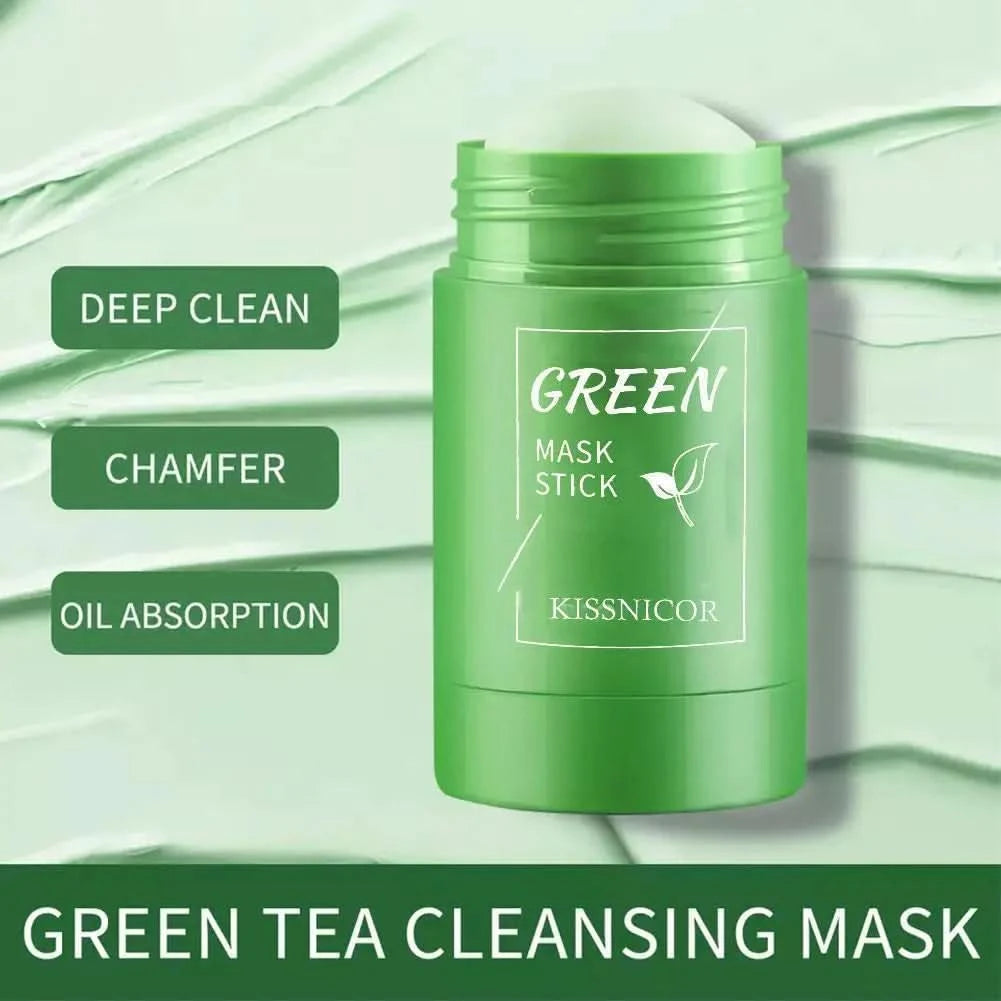 Face Clean Mask Green Tea Cleansing Stick Mask Shrink pores Deep Blackhead Remover facial Cleansing Moisturizing Mask 40g - M & M Global