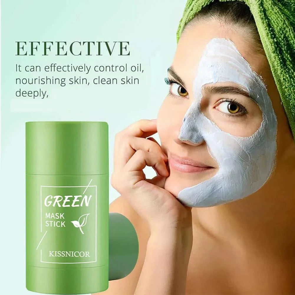 Face Clean Mask Green Tea Cleansing Stick Mask Shrink pores Deep Blackhead Remover facial Cleansing Moisturizing Mask 40g - M & M Global