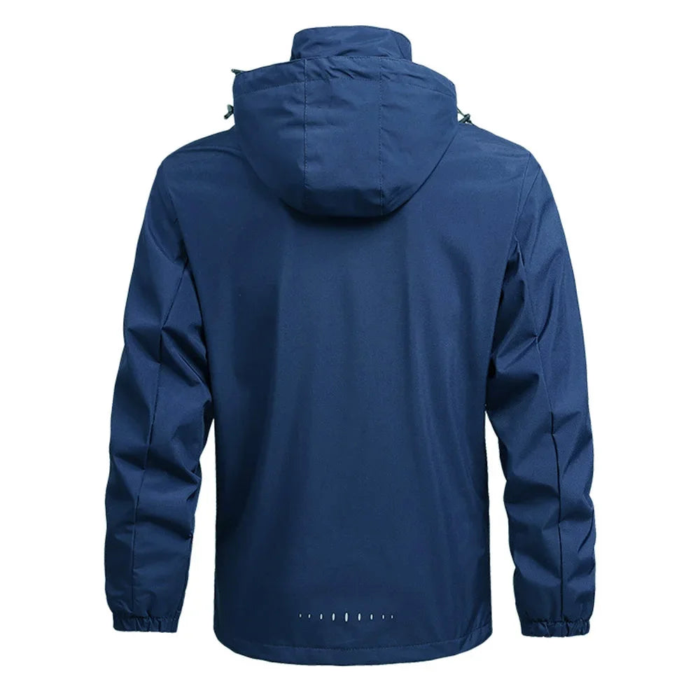Men's Waterproof Rain Jacket Lightweight Outer Hooded Outdoor Raincoat Hiking Windproof Jacket Climbing Outdoor Jackets