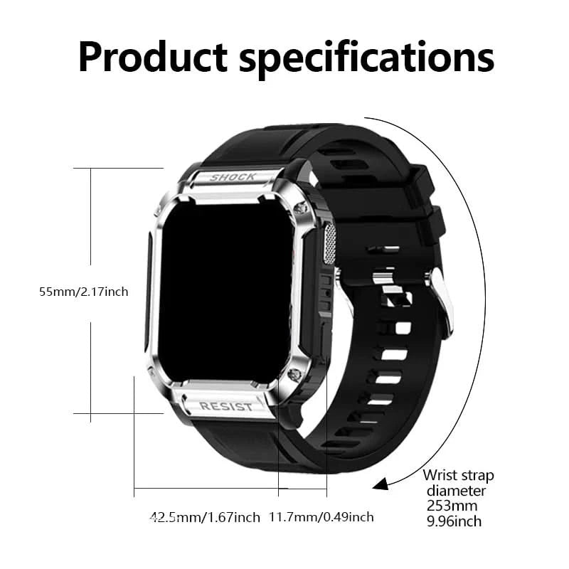 Smart watch, wireless calling /dial, multi -Sport mode, calling reminder and rejection, SMS reminder, for iPhone/Andriod