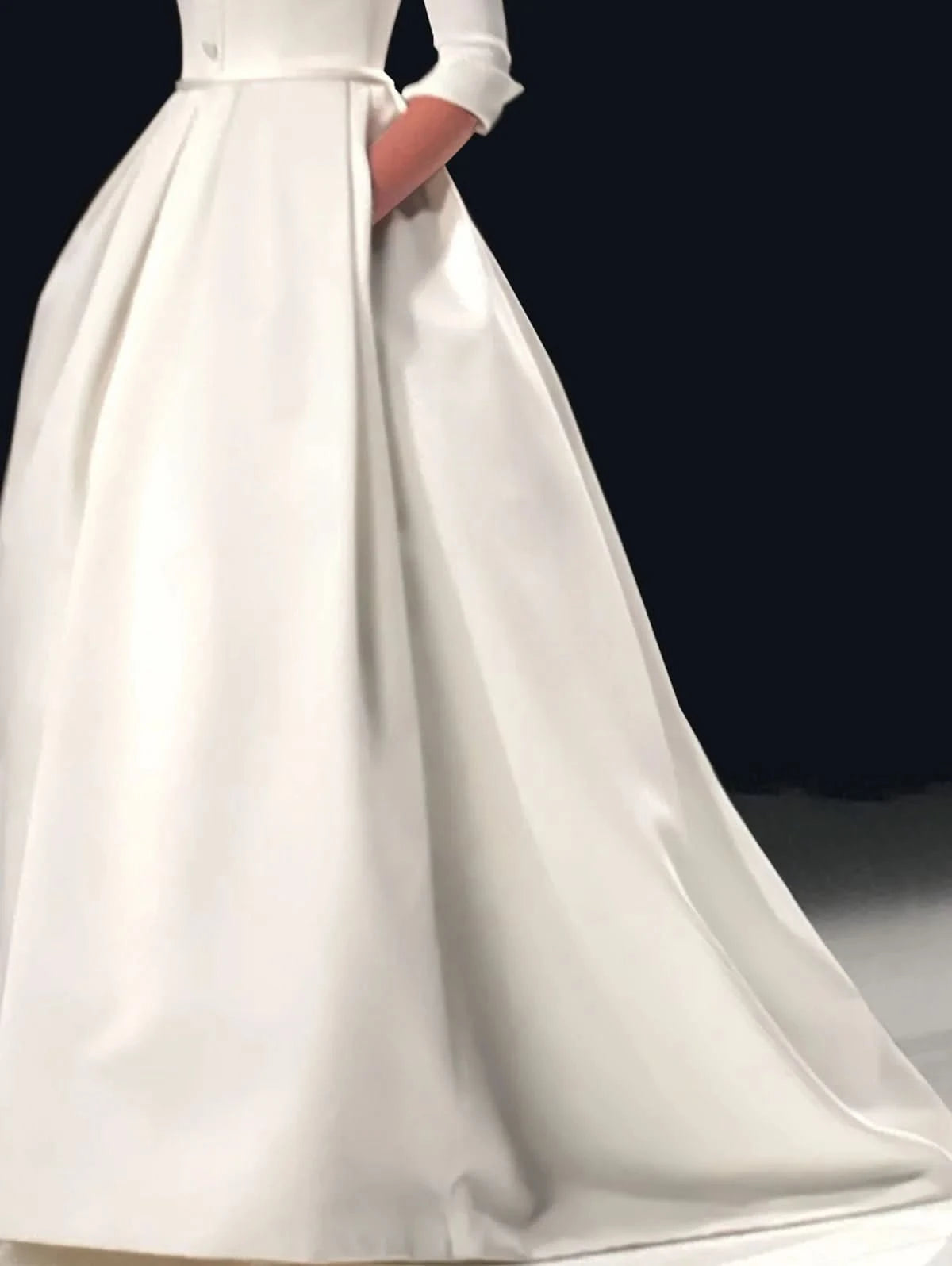 Elegant A Line Maxi Wedding Dress Women Solid Party Evening Bridesmaid Long Dress Pockets Turndown Collar Women Vestidos - M & M Global