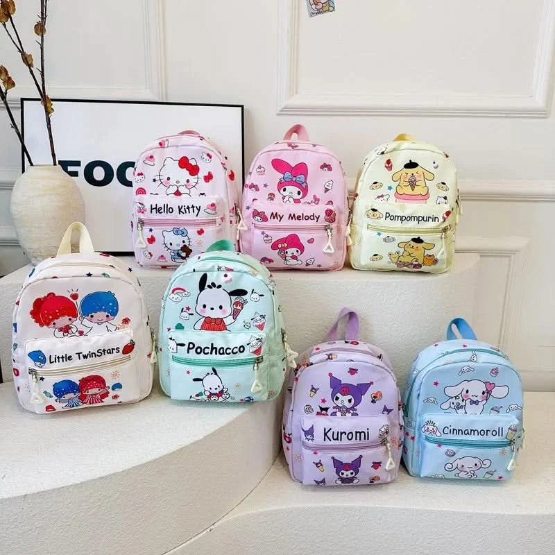 Sanrio Kuromi Hello Kitty My Melody Cinnamoroll Cartoon Backpack Cute Pompom Purin Pochacco School Bag For Adults Kids Sac A Dos - M & M Global