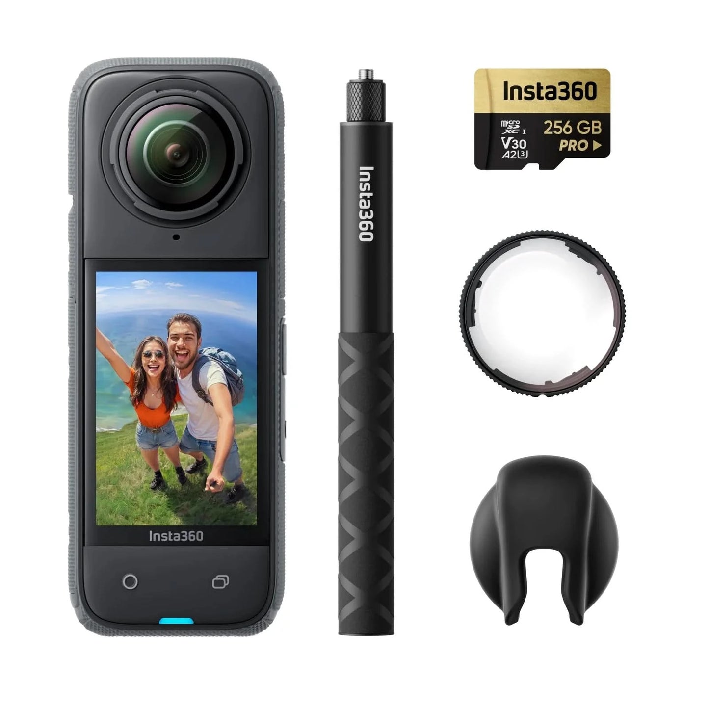 Insta360 X4 - 8K Waterproof 360 Action Camera, 4K Wide-Angle Video, Invisible Selfie Stick,  135 Min Last，Removable Lens Guards, - M & M Global