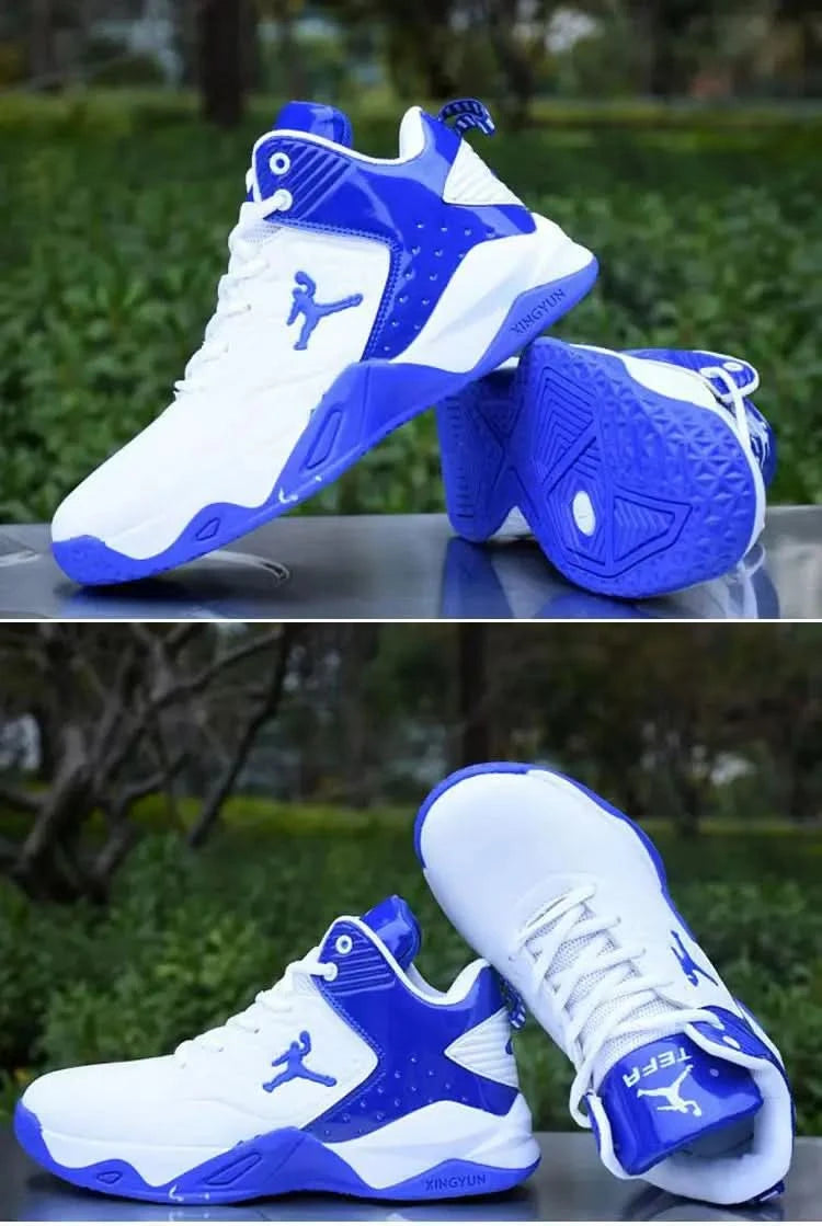 Men's Basketball Shoes Spring New High-Top Casual Shoes Leather Face Sports Shoes Boots 2024 New Imported War Boots - M & M Global