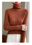 Autumn And Winter Knitted Pullover High-Neck Sweater, High-Elasticity, Fashionable And Comfortable Long-Sleeved Women's TopRY128