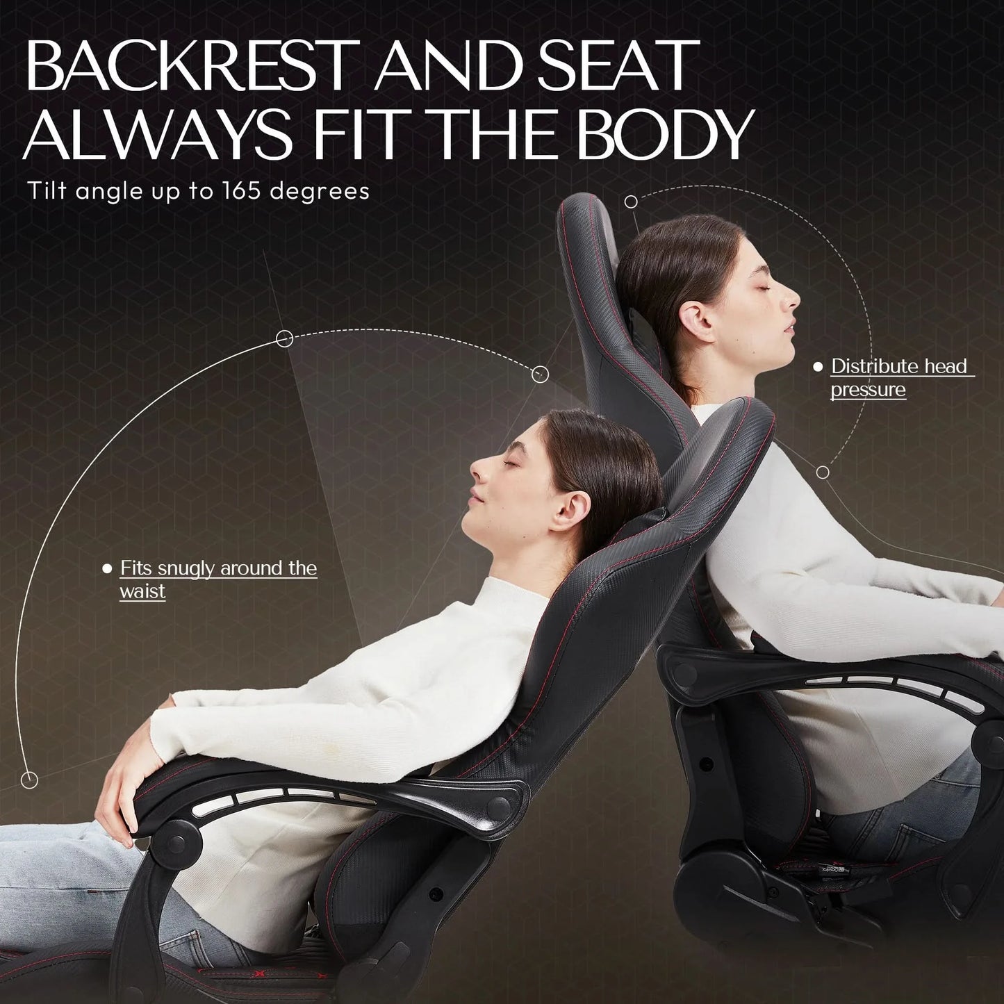 Dowinx Gaming/Office PC Chair with Footrest and Lumbar Support, Vintage Style PU Leather High Back Adjustable Swivel Task Chair