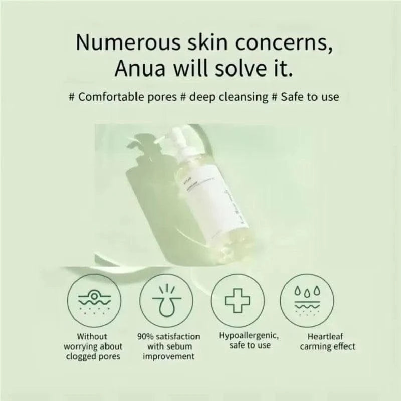 Anua Heartleaf Dual Cleansing 2-in-1 Pore Control Cleansing Oil and Deep Facial Cleanser Double Cleansing Korea Skincare Set - M & M Global