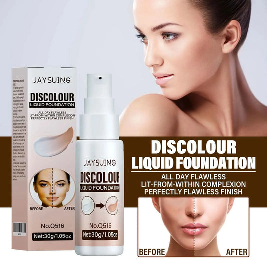 Jaysuing Liquid Foundation Temperature Color Changing Waterproof No Creasing Long-lasting Moisturizing No Separation Makeup - M & M Global