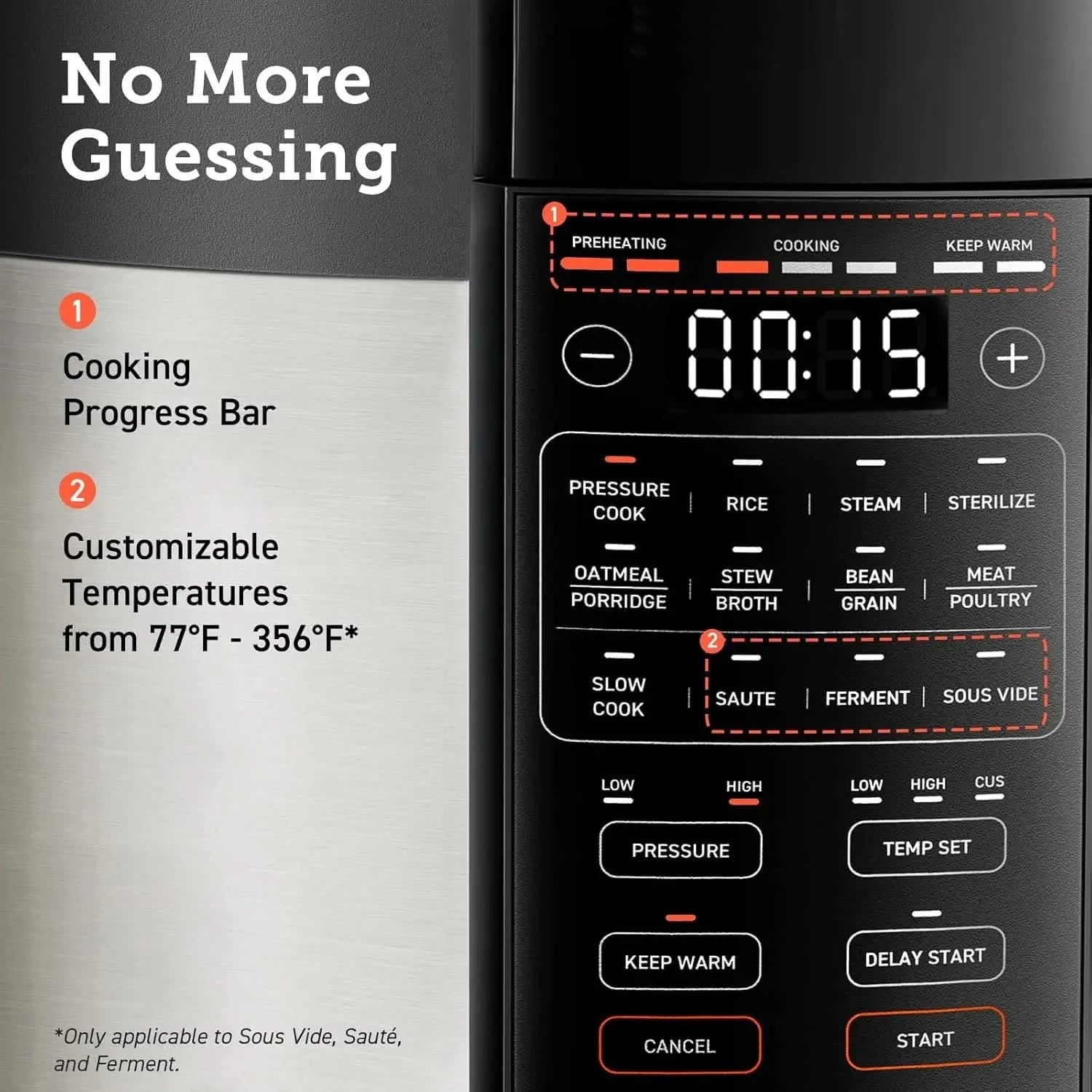Pressure Cooker 6 qt, 9-in-1 Instant Multi Kitchen Appliances, Safer Venting Design, Rice Cooker, Slow Cooking Pot,Sous Vide - M & M Global
