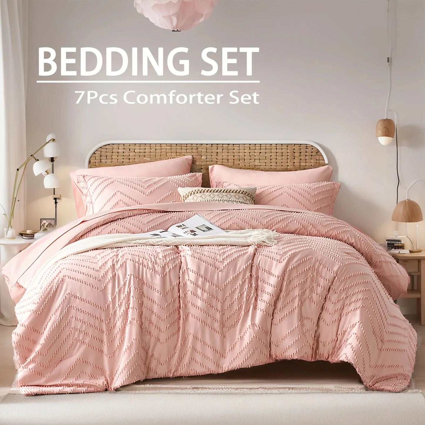 7-Piece Floral Quilt Set – Soft & Comfortable Bedding for All Seasons, Elegant Cut Flower Design, Home Décor, Ideal Gift for Any Occasion