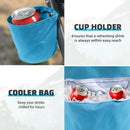 Tisetrail 2 Pack Portable Beach Chair with Cooler Bag Low Back Sling Chair with Cup Holder Folding Mesh Sand Chair Portable