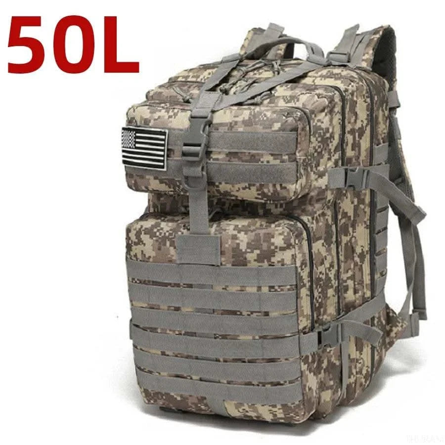 25L/50L Sturdy Nylon Waterproof Tactical Sports Trekking Fishing Hunting Camping Hiking Bag Backpack Outdoor Rucksacks - M & M Global