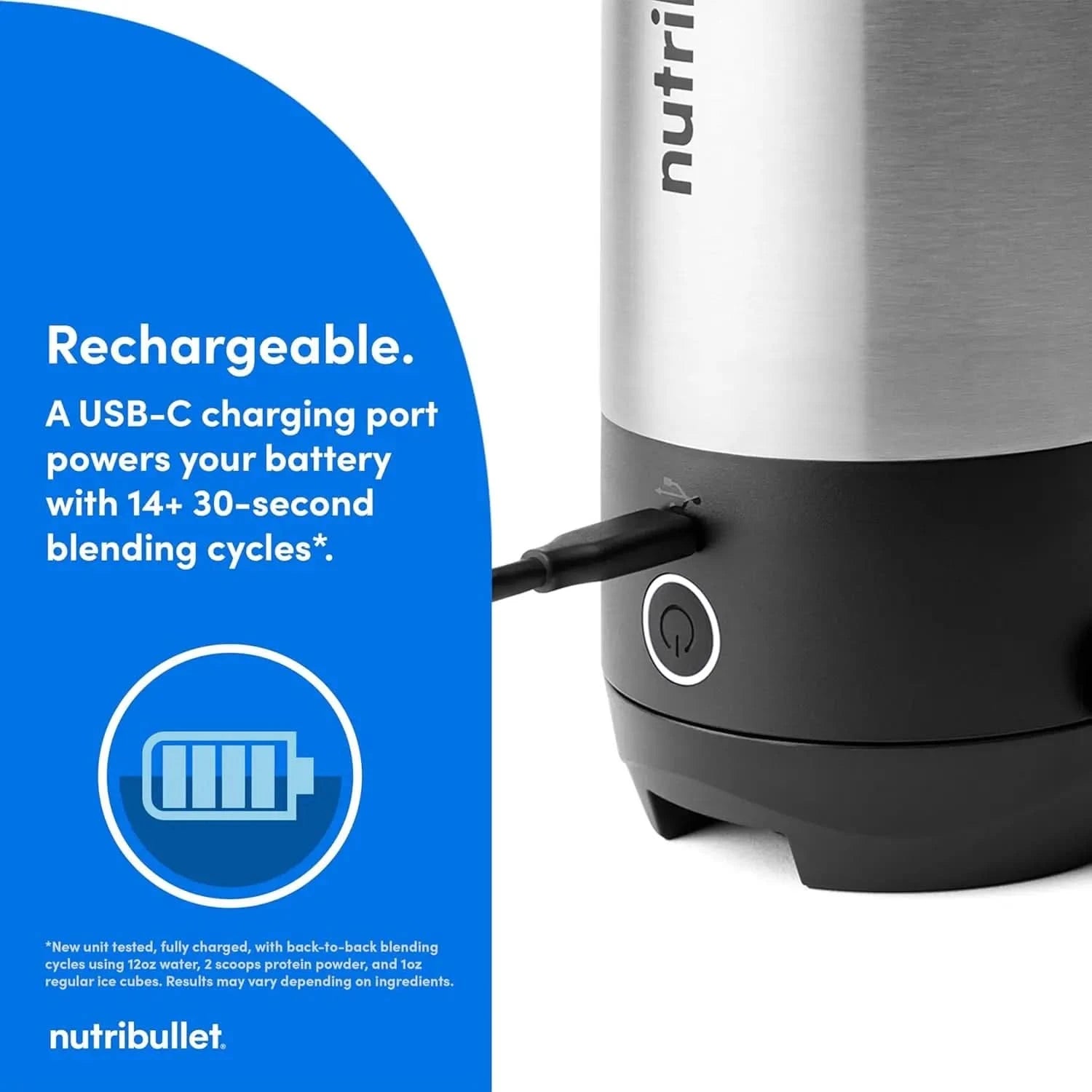Flip Portable Blender with Insulated Cup, Cordless, Brushed Stainless, NBPB50350SS - M & M Global