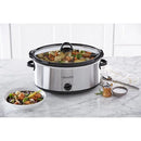 7 Quart Oval Manual Slow Cooker Stainless Steel for Large Families and Entertaining Events Durable and Versatile Cookware with