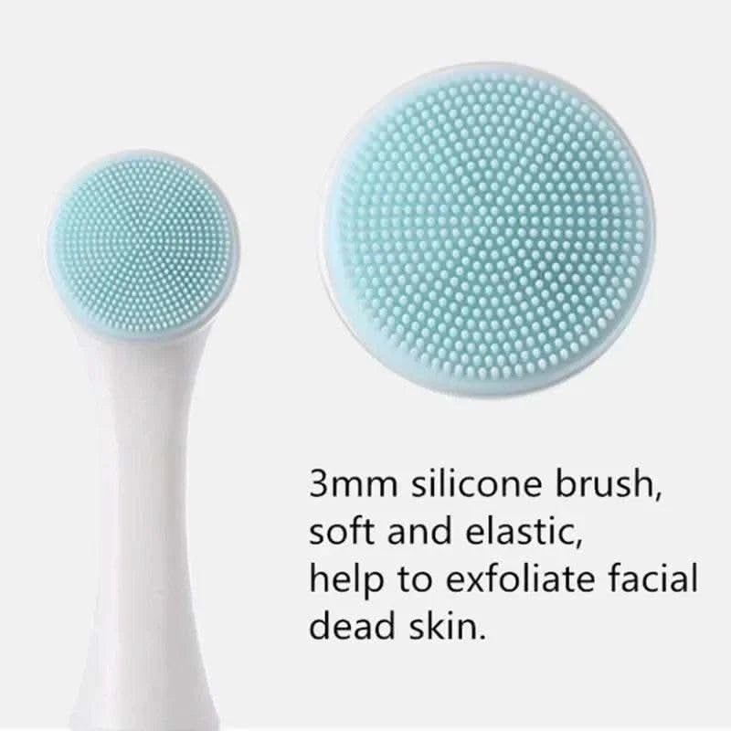 3D Bilateral Silicone Facial Cleanser Manual Massage Facial Brush Soft Bristles Silicone Double-Sided Face Brush Cleaning Tools - M & M Global