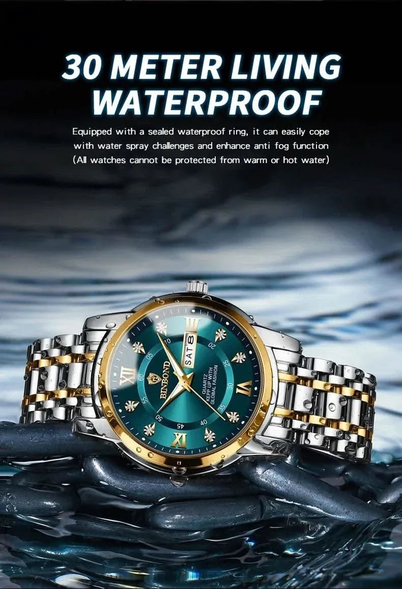 Casual Business Movement Fashion Quartz Wristwatches Gold Diamond Clock Men Luxury Watch Automatic Watches Mens Gifts Relojes - M & M Global