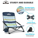 Tisetrail 2 Pack Portable Beach Chair For Adults Low Back Sling Chair With Cup Holder Folding Mesh Sand Chair Lightweight