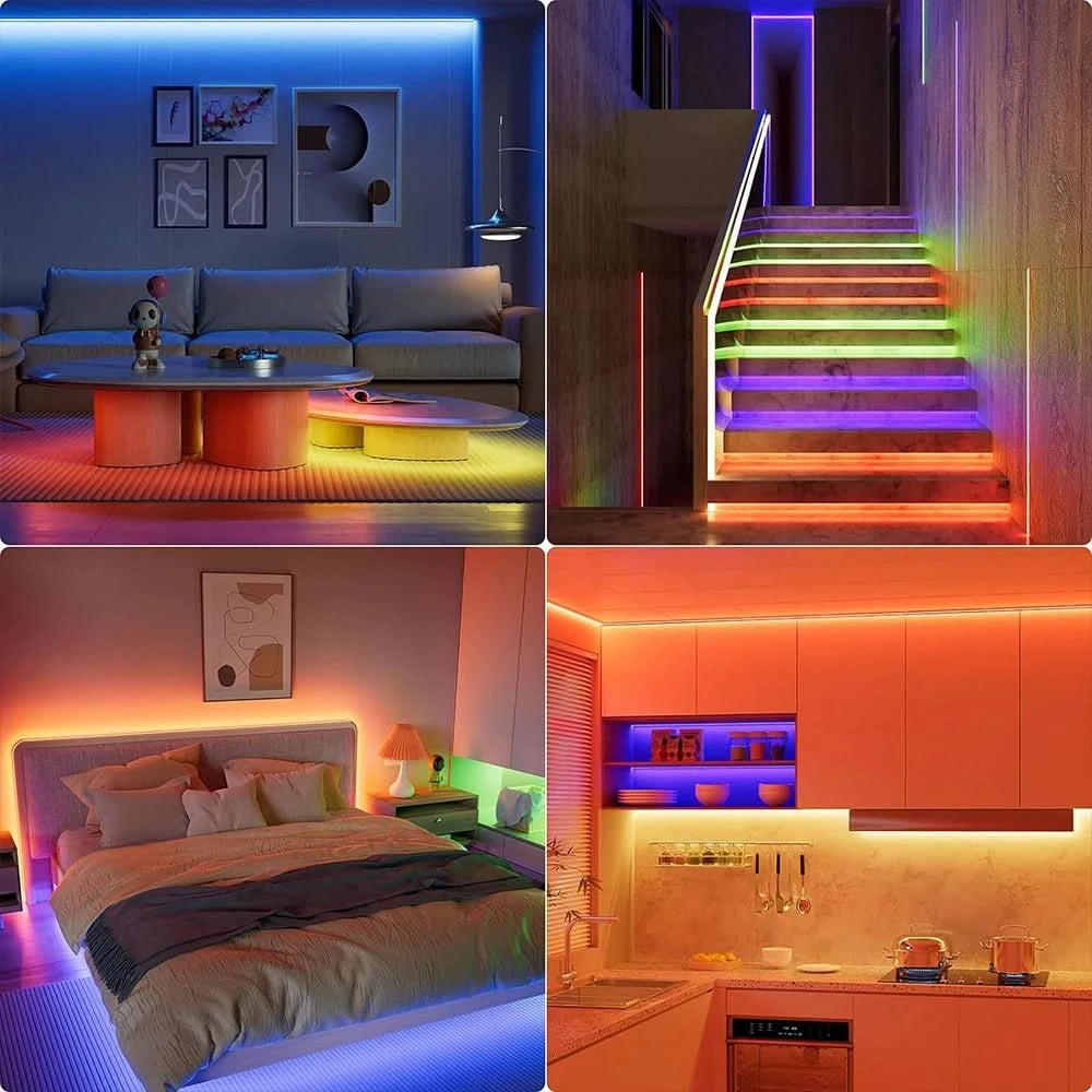 GREATWALL WIFI 100 foot LED strip, 50550RGB strip music synchronous color change, room, home, party decoration APP controller