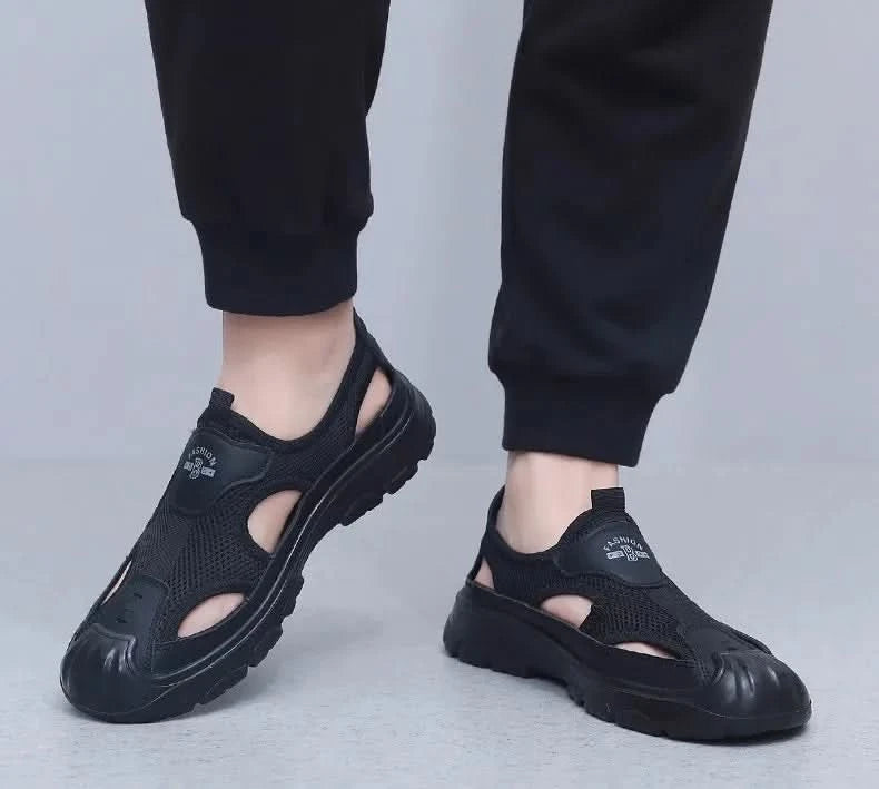 Summer New Men's Baotou Casual Net Surface Breathable Beach Shoes Lightweight Non-slip Sandals for Men sandal casual sneakers - M & M Global