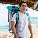 2 Pcs Folding Beach Chair, 4 Position Portable Backpack Camping Chair,Cup Holder