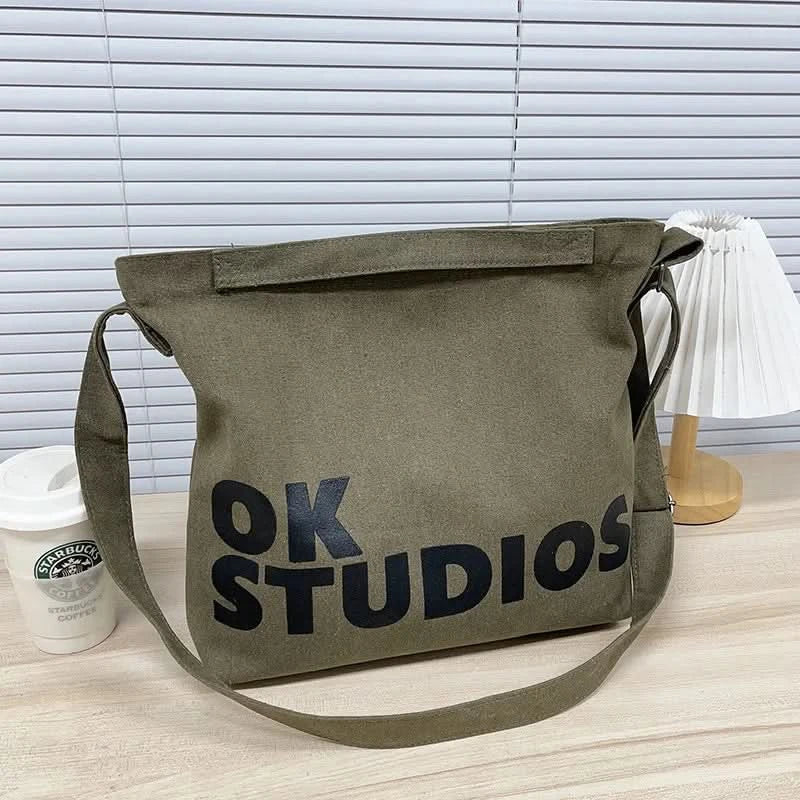 Vintage Canvas Messenger Bag, Retro Large Capacity Shoulder Bag, Women's Casual Handbag & Tote Hobo Purse - M & M Global