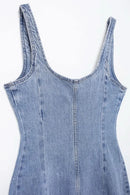 TRAFSHE Summer Ladies Zipper Denim Dress Women Elegant Spaghetti Strap Sexy O-Neck Vintage Casual Female Sling Mid-Long Dress ﻿ - M & M Global