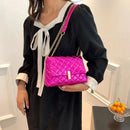 Luxury Laser Design Chevron Quilted Shoulder Bag  Women's High Quality Embroidered Thread PU Leather Crossbody Messenger Bag - M & M Global
