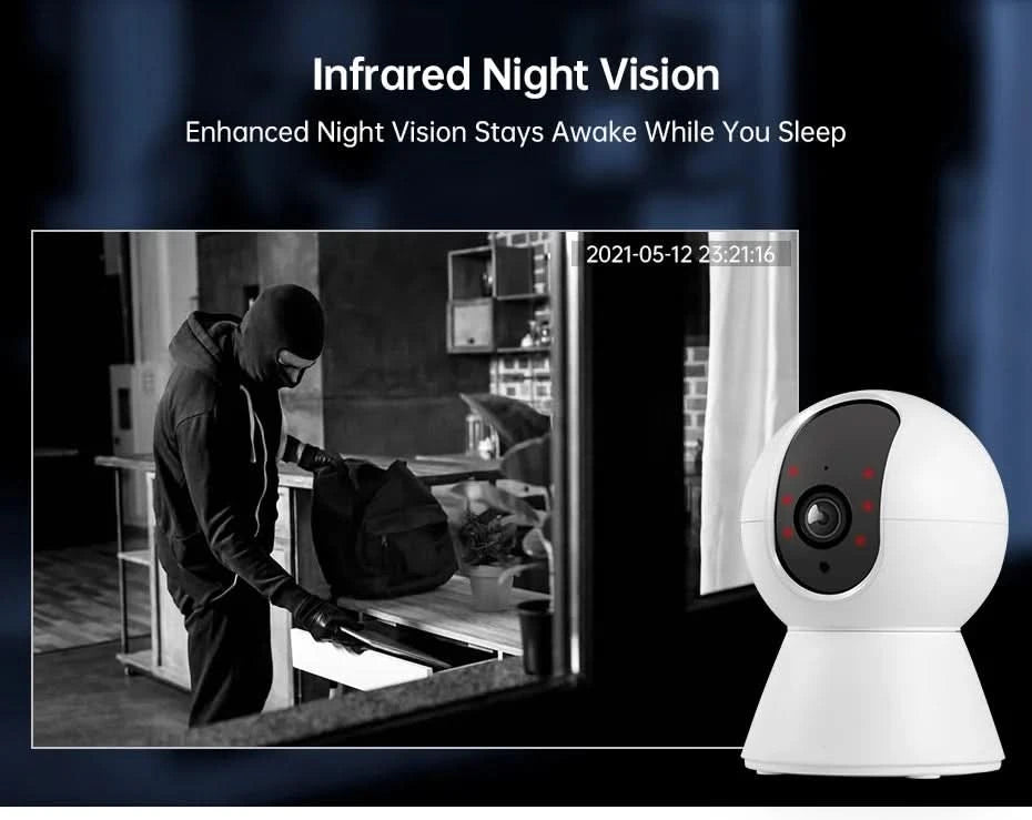 KERUI 5MP 4K Tuya Smart Mini WiFi IP Camera Indoor Wireless Home Security AI Human Detect CCTV Surveillance Camera Auto Tracking - M & M Global