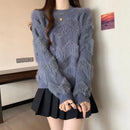 Solid Color Pullover Sweater Women's Autumn and Winter Fashion Long-sleeved Bottoming  Top
