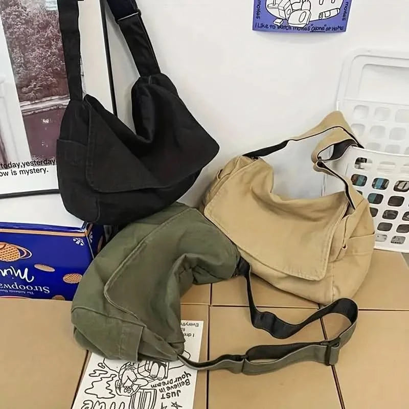 Women's Messenger Bag Vintage Handbag Canvas Teenager Shoulder Tote Bags Casual Handbag Crossbody Handbags - M & M Global