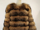 DEAT Fashion Orange Imitation Fox Fur Grass Coat Women's Round Neck Plush Thick Jacket Winter New 7A1578