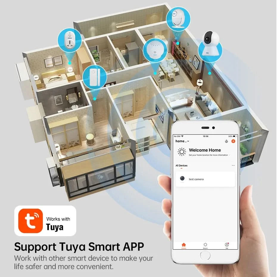 KERUI 5MP 4K Tuya Smart Mini WiFi IP Camera Indoor Wireless Home Security AI Human Detect CCTV Surveillance Camera Auto Tracking - M & M Global