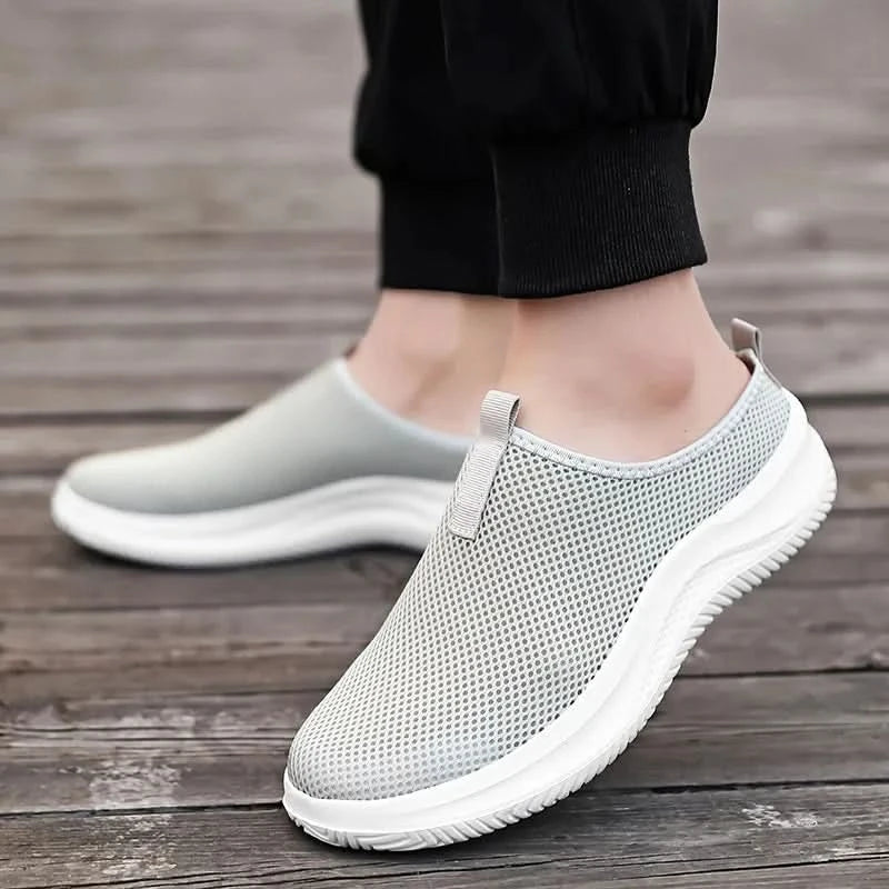 Men's Sneakers Comfortable Lightweight Soft Half Slipper Flat Running Shoes Outdoor Casual Sports Shoes Man Shoes - M & M Global
