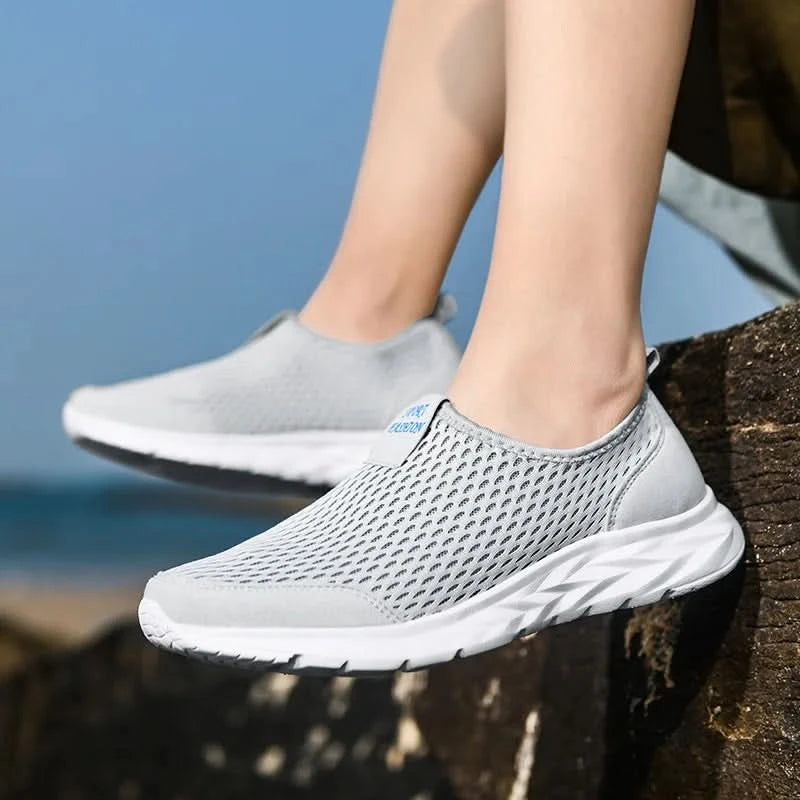 YRZL Men's Sneakers Breathable Mesh Men Casual Shoes Outdoor Non-Slip Big Size Loafers Walking Lightweight Male Tennis shoes - M & M Global