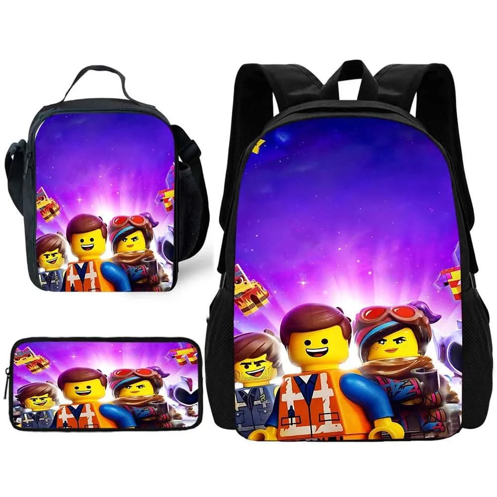 Child School Game R-RobloxS Backpack with Lunch Bags ,Pencil Bags ,School Bags for Boys Girls Best Gift - M & M Global