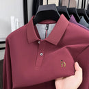 100% pure cotton high-end brand men's long sleeved polo shirt autumn fashion puppy embroidery design original top design T-shirt