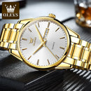 OLEVS Men Watches Waterproof Stainless Steel Quartz Male Wristwatch Gold Watch Fashion Luminous Luxury Calendar Business Clock - M & M Global