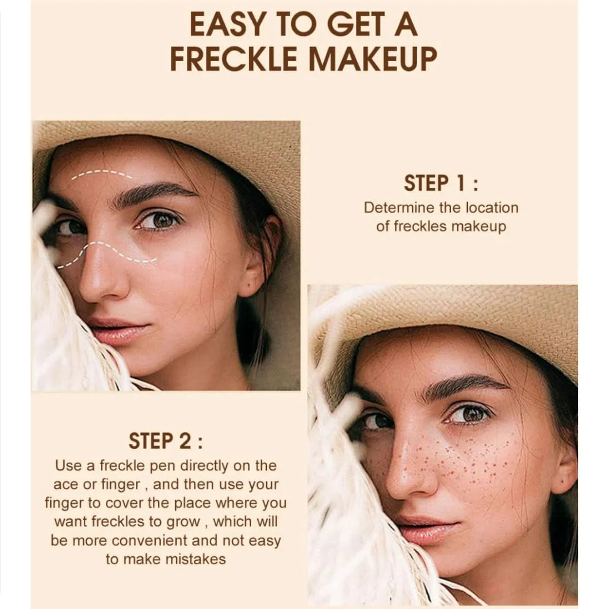 HANDAIYAN Natural Fake Freckle Pen Quick-Drying Waterproof Spot Pencil Makeup Tool for Facial Lifelike Fake Freckles Cosmetics - M & M Global