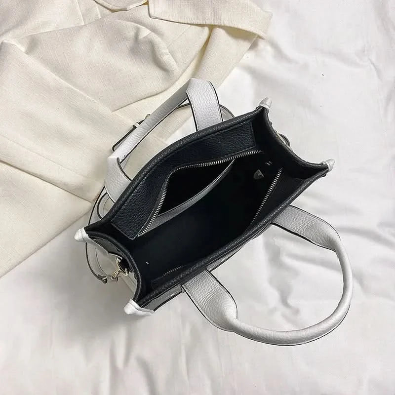 Hot Sale Of The Season New Women's PU Leather 3D Square Shoulder Bag Letter Tote Bag Color Block Fashionable Ladies Crossbody Ba - M & M Global