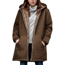 2025wish Women's Fleece Lined Hoodie Pure Color Long Sleeve Zipper Closure Comfortable Fit Sweatshirt for Autumn And Winter
