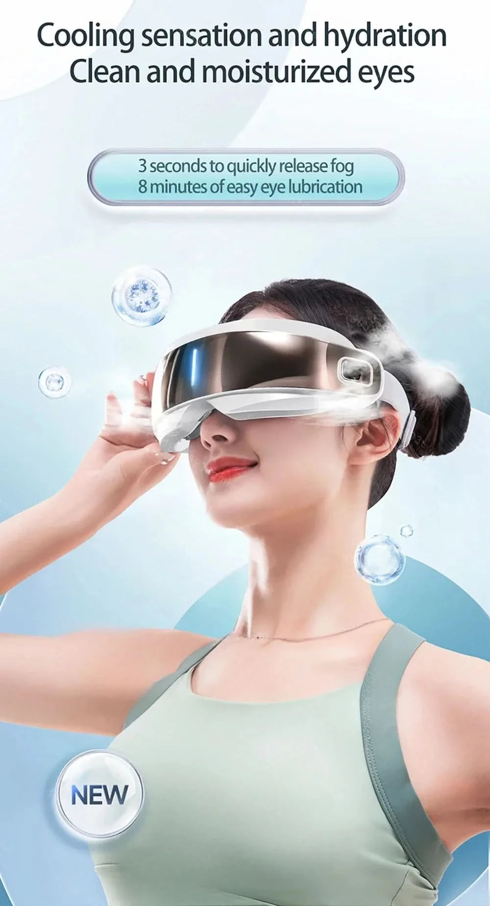 Steam Eye Massager Warm Spa Eye Steamer Acupressure Therapy Kneading Massage Eyes Bluetooth Relieve Eye Fatigue Massage Relax - M & M Global