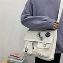 Japanese Harajuku Cute Retro Girl Messenger Shoulder Bag Canvas Student School Female Anime double messenger bag - M & M Global