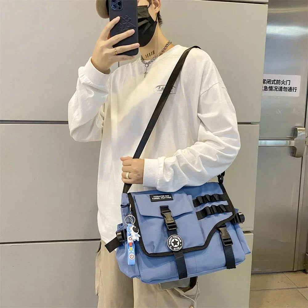 Unisex Nylon Fabric Messenger Bags Multi Pockets Large Capacity Shoulder Shopper Tote Bag Student School Satchels Female Handbag - M & M Global