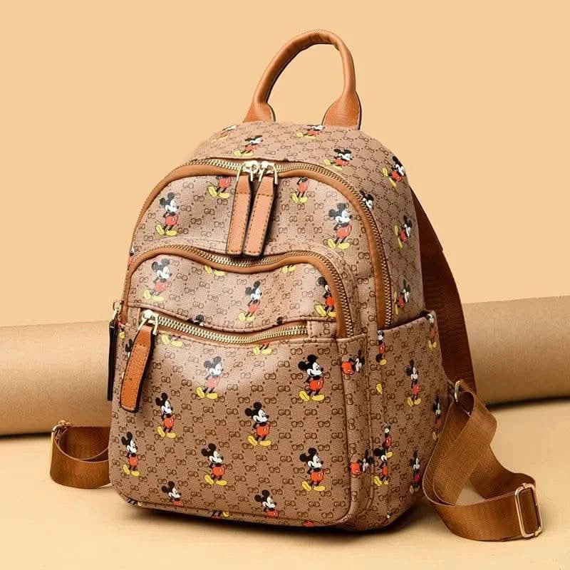 Disney Ladies Backpack Trendy Women's Tote 2025 Mickey Multifunctional Fashion Knapsack Joker Large Capacity Travel Backpack New - M & M Global