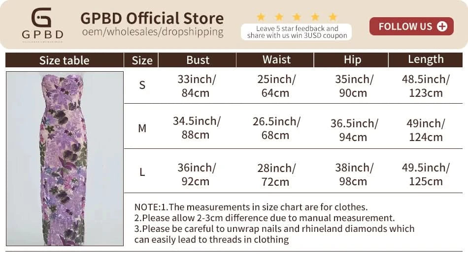 GPBD 2025 Summer New Bra Heavy Industry Sequins Split Long Dress Women's Elegant Celebrity Club Party Evening Dress Wholesa - M & M Global
