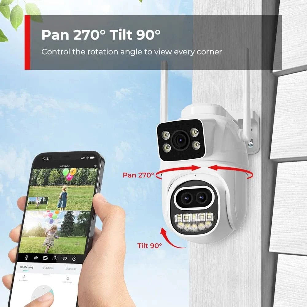BESDER 6K 12MP Wifi Camera PTZ Dual Screen 8X Digital Zoom AI Auto Tracking Outdoor 8MP CCTV IP Camera Security Protection iCSee - M & M Global